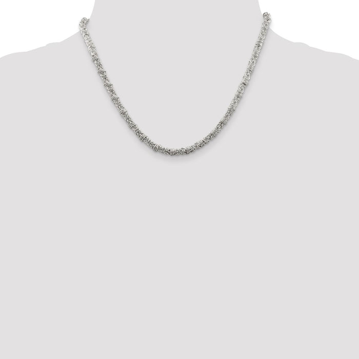 High-Quality 4mm Byzantine Chain in Sterling Silver - Stylish & Affordable!-4