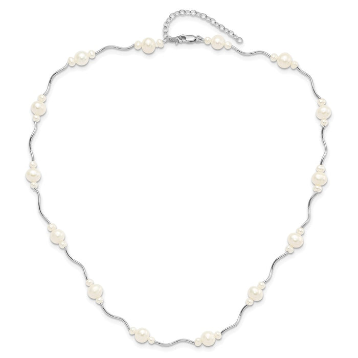 Buy Stylish 16-Inch Rhodium-Plated Necklace with 13 Freshwater Pearls-3
