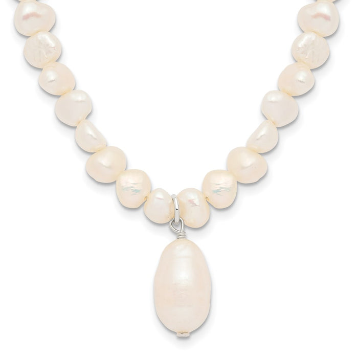 Buy Exclusive 18-Inch Sterling Silver Freshwater Pearl Drop Necklace - Stylish Value-1