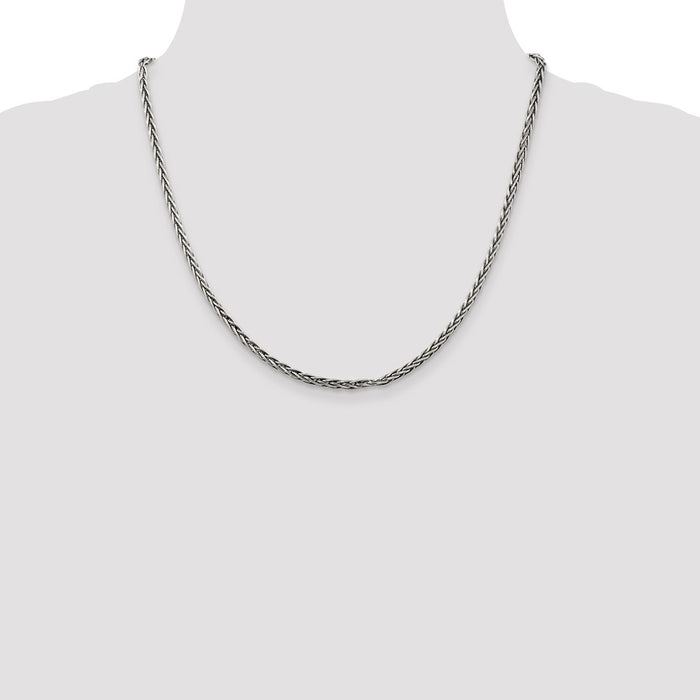 Buy Exclusive 3.25mm Antiqued Sterling Silver Square Spiga Chain - Stylish Value-4