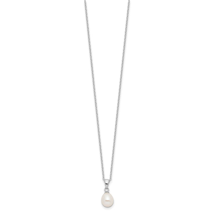 Buy Exclusive 17-Inch Sterling Silver Necklace & Earrings Set with 7-8mm Pearls-5