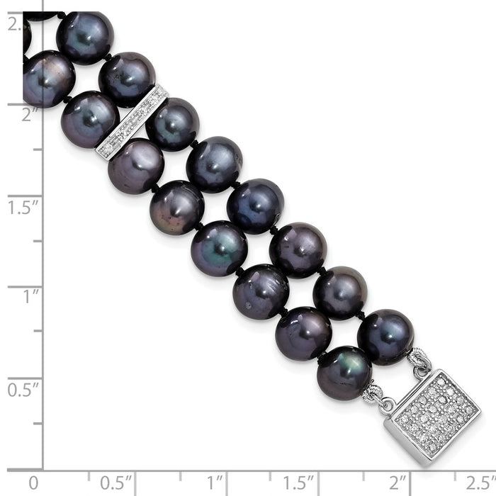Buy Exclusive Rhodium-Plated Sterling Silver Bracelet with 7-8mm Pearls, Stylish!-3