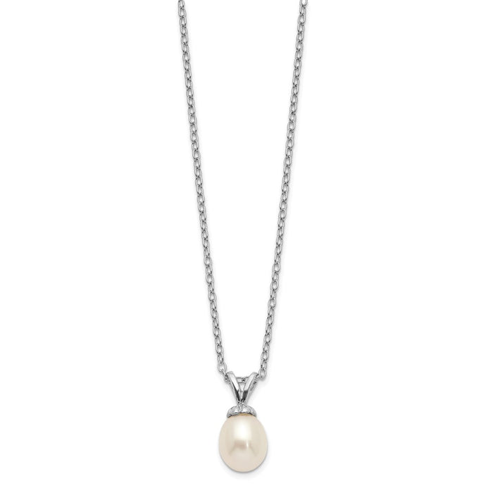 Exclusive 14K Rhodium-Plated Necklace with 6-7mm Pearls - Affordable Luxury-2