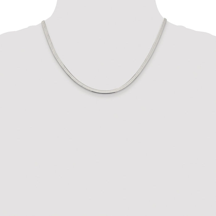 Buy Stylish 3.5mm Rhodium-Plated Sterling Silver Magic Herringbone Chain-4