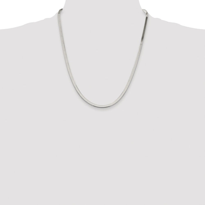 Buy Stylish Rhodium-Plated Sterling Silver 3.5mm Magic Herringbone Chain-4