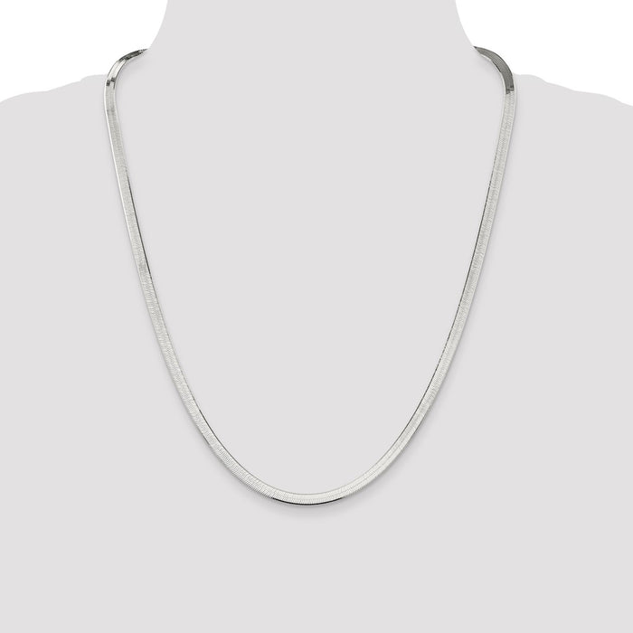 Buy Stylish 4.5mm Sterling Silver Enchanted Herringbone Necklace Today!-4