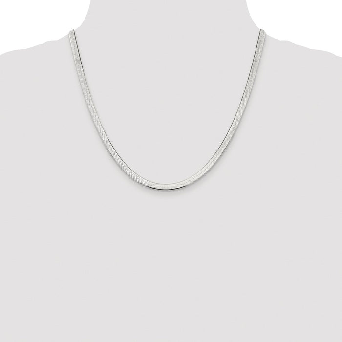 Buy Stylish 4.5mm Rhodium-Plated Sterling Silver Magic Herringbone Chain-4