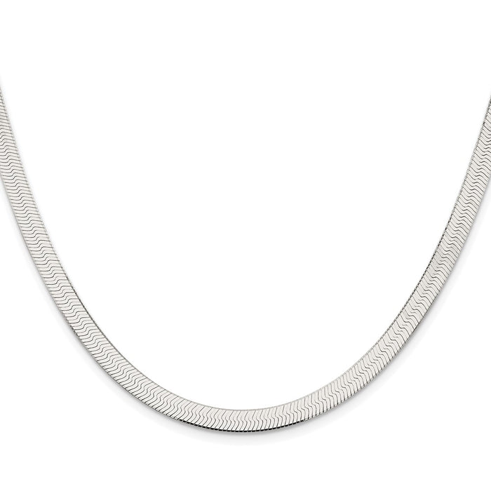 Buy Stylish Rhodium-Plated Sterling Silver 5.25mm Magic Herringbone Chain!-2