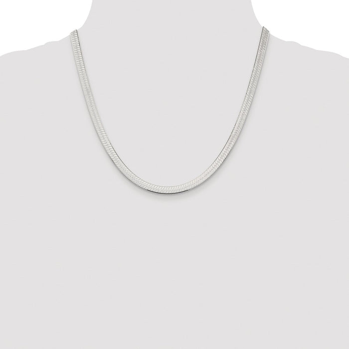 Buy Stylish Rhodium-Plated Sterling Silver 5.25mm Magic Herringbone Chain!-4