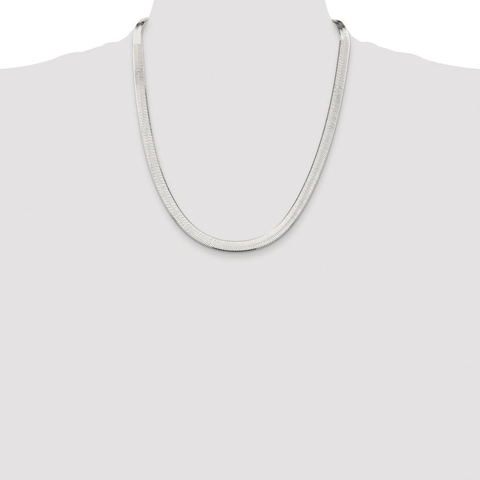 Buy Stylish Rhodium-Plated Sterling Silver 7.3mm Magic Herringbone Chain-4