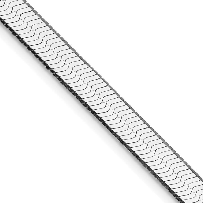 Buy Stylish Rhodium-Plated Sterling Silver 7.3mm Magic Herringbone Chain-1