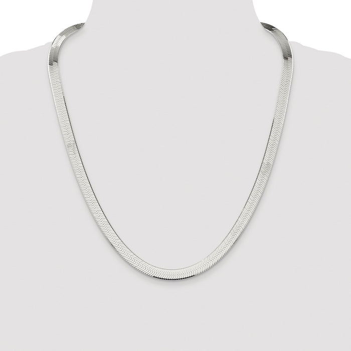 Buy Stylish 8mm Rhodium-Plated Sterling Silver Magic Herringbone Chain-4