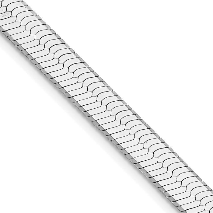 Buy Stylish 8mm Rhodium-Plated Sterling Silver Magic Herringbone Chain-1