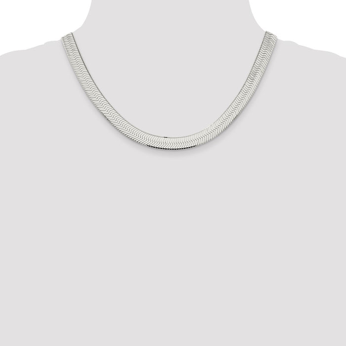Buy Stylish Sterling Silver 8.75mm Enchanted Herringbone Necklace - Luxury Value!-4
