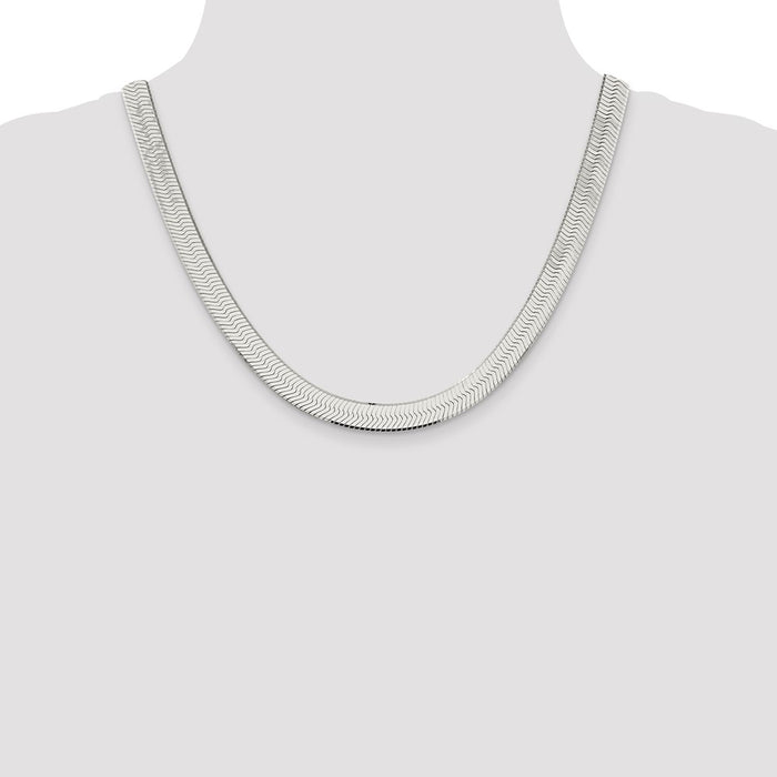 Exclusive Sterling Silver 8.75mm Enchanted Herringbone Necklace - Stylish Value-4