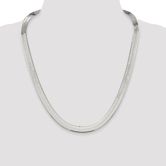 Buy Exclusive Sterling Silver 8.75mm Enchanted Herringbone Necklace - Value!-4
