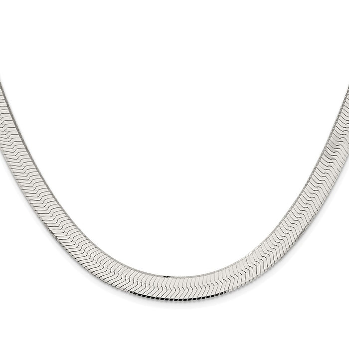 Buy Luxury Rhodium-Plated Sterling Silver 8.75mm Herringbone Chain - Stylish & Affordable!-2