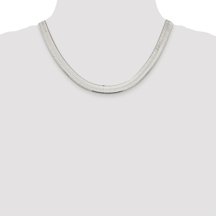 Exclusive Rhodium-Plated Sterling Silver 8.75mm Magic Herringbone Chain - Stylish Value!-4