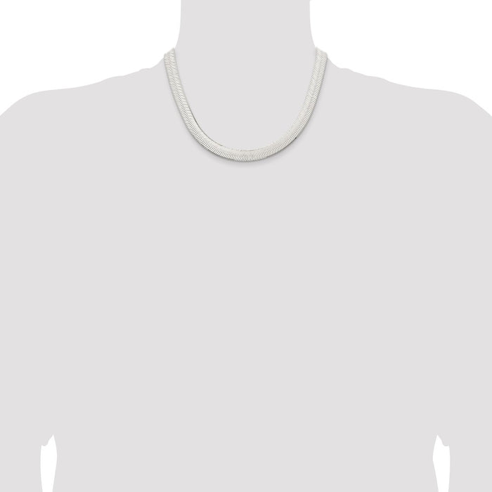 Buy Stylish 10.5mm Sterling Silver Enchanted Herringbone Chain - Affordable Luxury-4