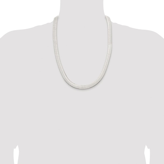 Buy Stylish Rhodium-Plated Sterling Silver 10.5mm Herringbone Chain - Luxury Value-4