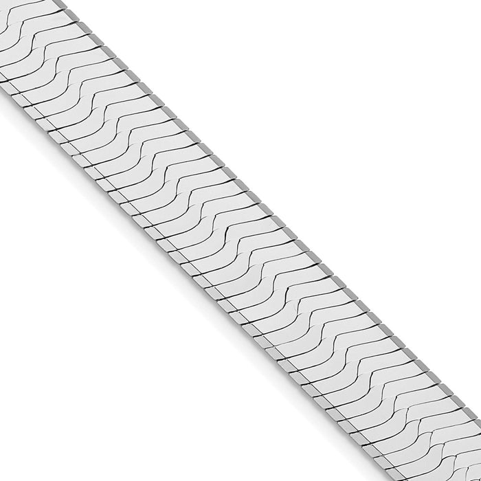 Buy Stylish 10.5mm Rhodium-Plated Sterling Silver Herringbone Chain-1