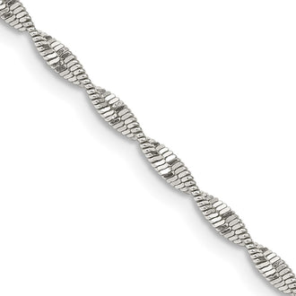 Buy Stylish 2mm Twisted Herringbone Chain in Sterling Silver - Affordable Luxury