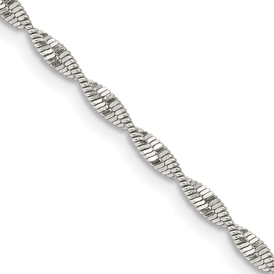 Buy Stylish 2mm Twisted Herringbone Chain in Sterling Silver - Affordable Luxury