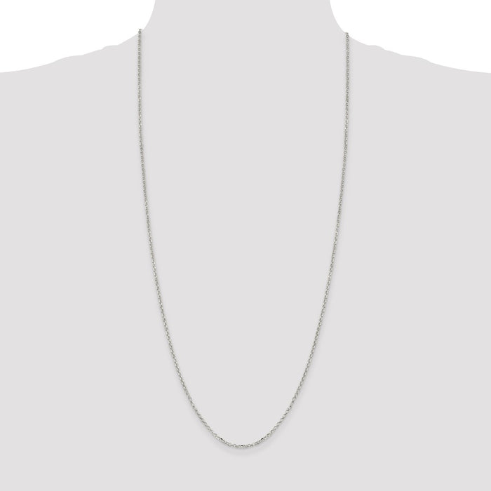 Buy 2.2mm Diamond-Cut Sterling Silver Cable Chain | Stylish & Affordable Quality-4