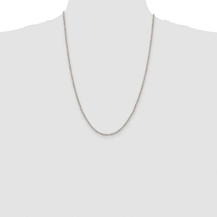 Buy Stylish Rhodium-Plated Sterling Silver 2.6mm Diamond-Cut Chain-4