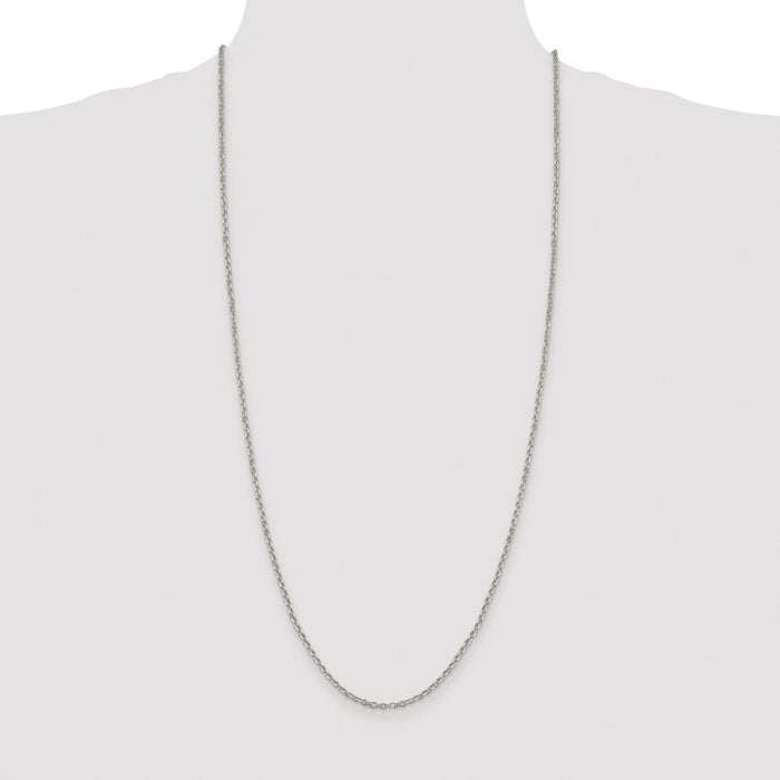 Order Stylish 2.6mm Diamond-Cut Cable Chain in Rhodium-Plated Silver | Luxury-4