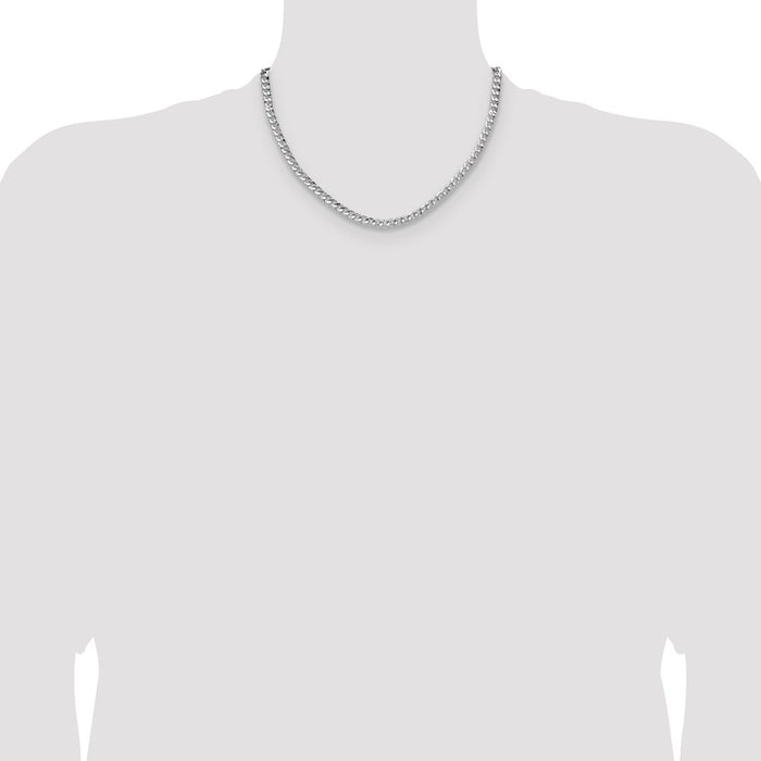 Buy Stylish Hammered Curb Chain in Sterling Silver - 4.75mm Width, Luxury Value-4