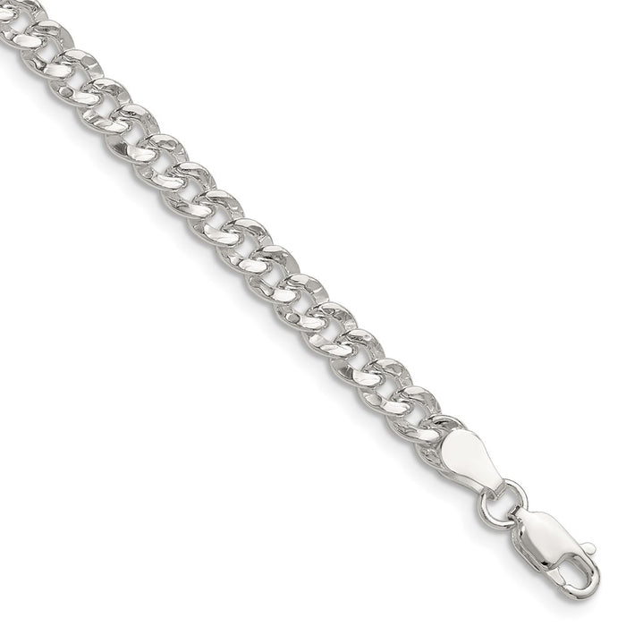 Buy Stylish 4.75mm Hammered Curb Chain in Sterling Silver - Affordable Luxury-1