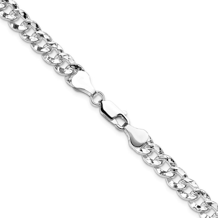 Buy Stylish Hammered Curb Chain in 6.35mm Sterling Silver - Affordable Luxury-3