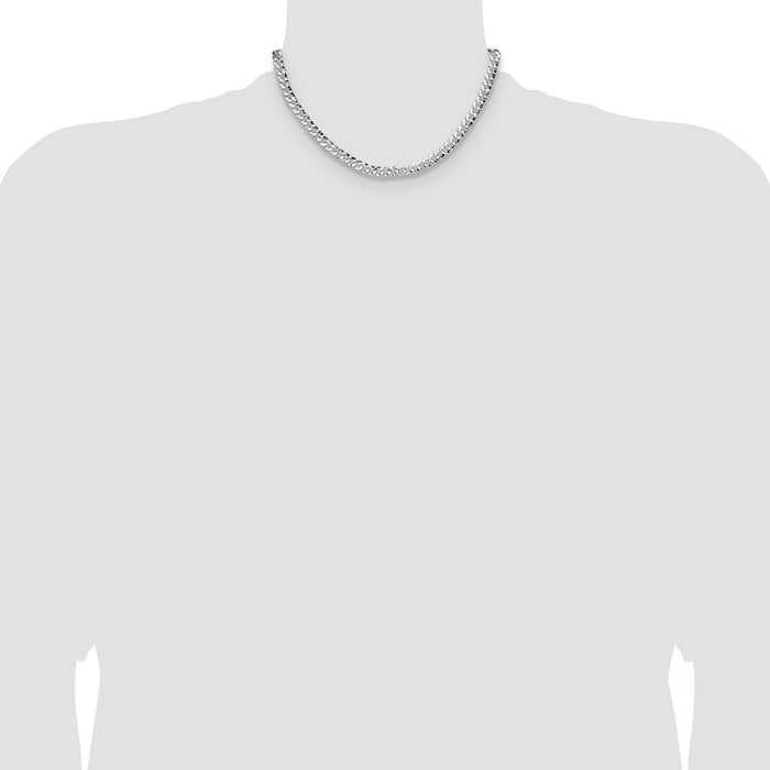 Buy Stylish Hammered Curb Chain in Sterling Silver - 6.35mm Width, Affordable!-4