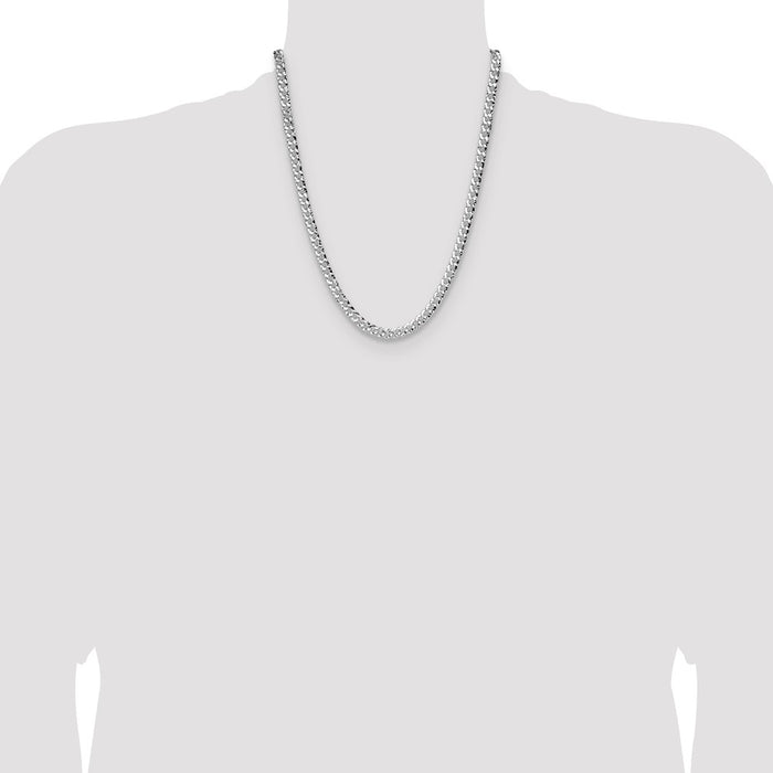 Buy Stylish Hammered Curb Chain in 6.35mm Sterling Silver - Affordable Luxury-4