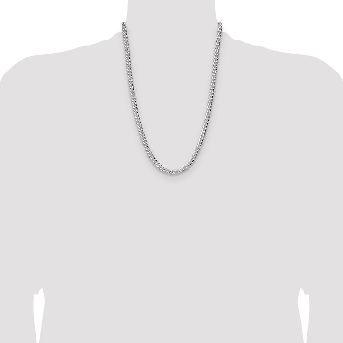 High-quality Hammered Curb Chain 6.35mm in Sterling Silver - Affordable Luxury-4