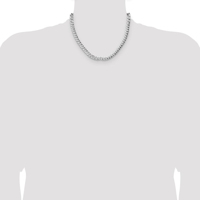 Buy Stylish Hammered Curb Chain in Sterling Silver - 7.6mm Width, Affordable Price-4