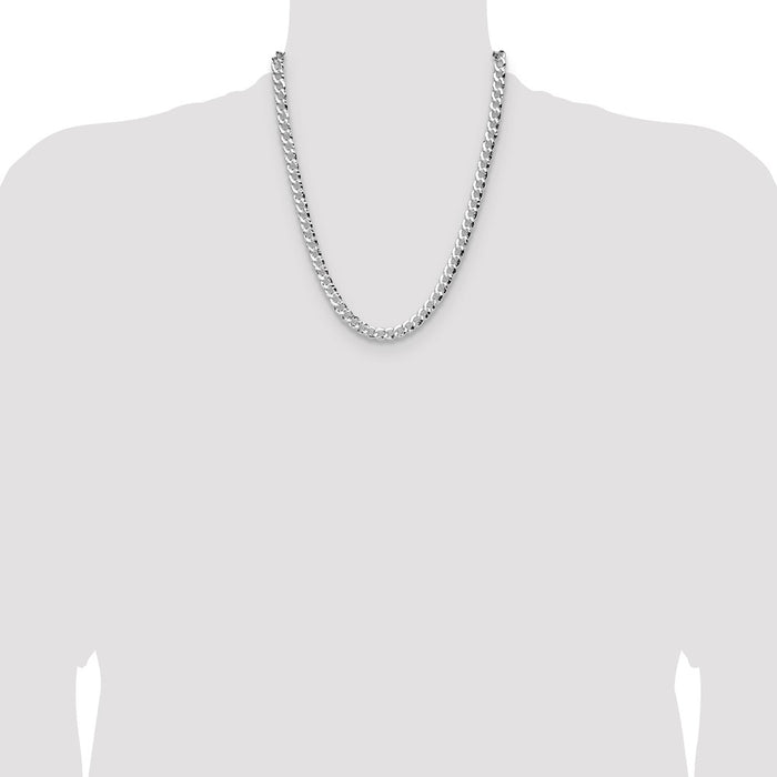 Buy Exclusive Hammered Curb Chain - 7.6mm Width in Sterling Silver, Stylish Value-4