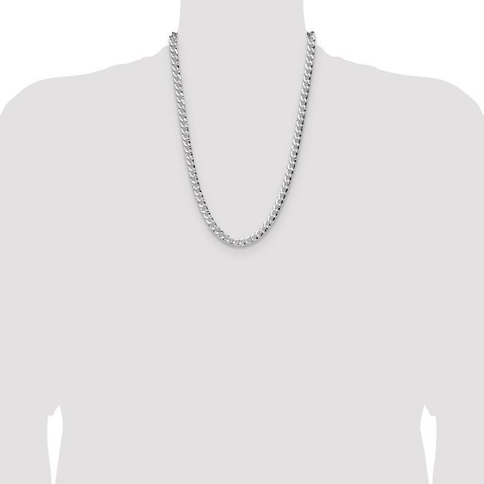 High-Quality 7.6mm Hammered Curb Chain in Sterling Silver | Stylish Value-4