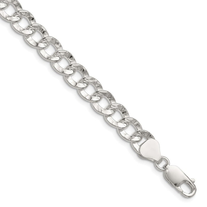 Buy Stylish Hammered Curb Chain - 7.6mm Width in Sterling Silver-1