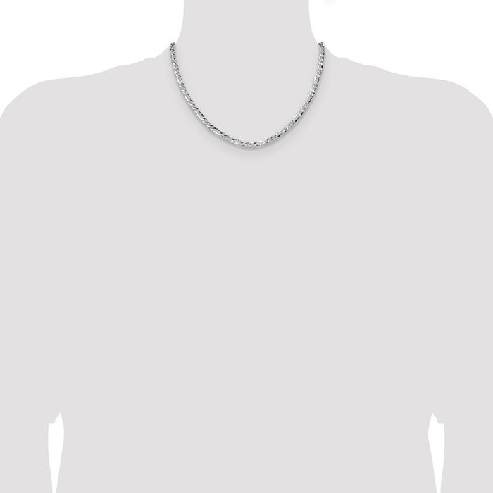 High-Quality Hammered Figaro Chain - 4.75mm Sterling Silver, Stylish Design-4