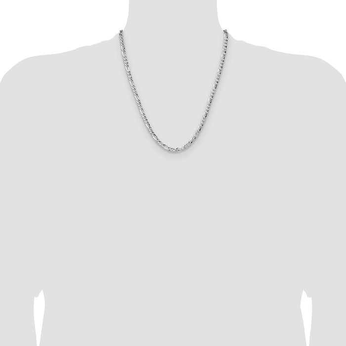 Buy Exclusive 4.75mm Hammered Figaro Chain in Sterling Silver - Stylish Value-4