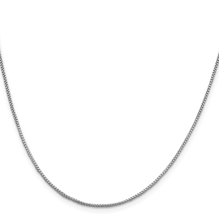 Buy Stylish Rhodium-Plated Sterling Silver 1.25mm Box Chain - Affordable Luxury-2