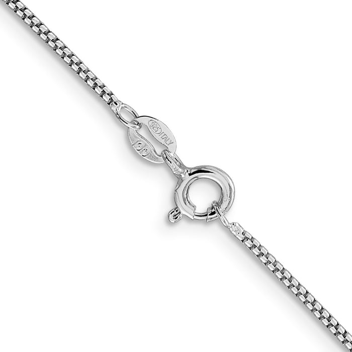 Buy Stylish Rhodium-Plated Sterling Silver 1.25mm Box Chain - Affordable Luxury-3
