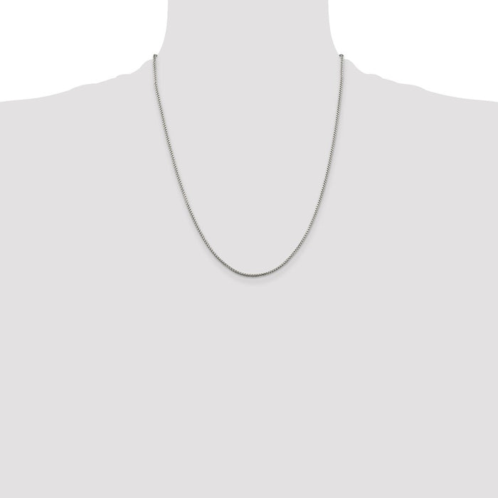 Buy Stylish 1.5mm Round Box Chain in Sterling Silver - Affordable Luxury-4
