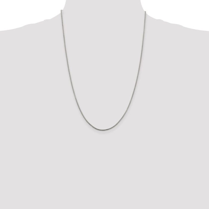 Buy Stylish Rhodium-Plated 1.5mm Round Box Chain in Sterling Silver - Affordable Value!-4