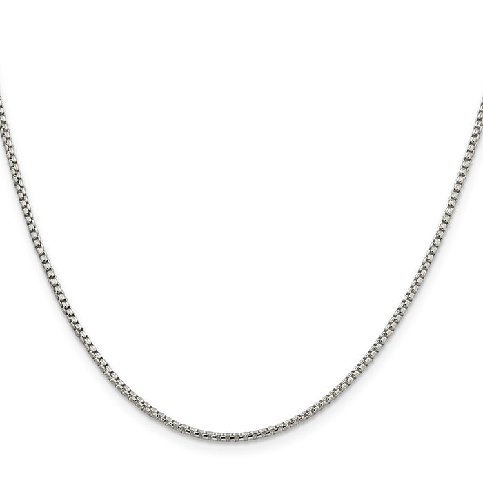 Buy 1.75mm Sterling Silver Round Box Chain - Stylish & Affordable Jewelry-2