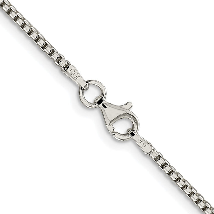 Buy Stylish Rhodium-Plated Sterling Silver 1.75mm Round Box Chain - Affordable Luxury-3