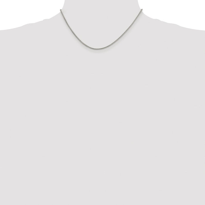 Buy Stylish Rhodium-Plated 1.75mm Sterling Silver Box Chain - Exclusive Value!-4