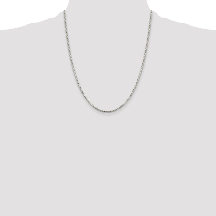 Buy Exclusive 2mm Round Box Chain in Sterling Silver - Affordable Luxury Jewelry-4
